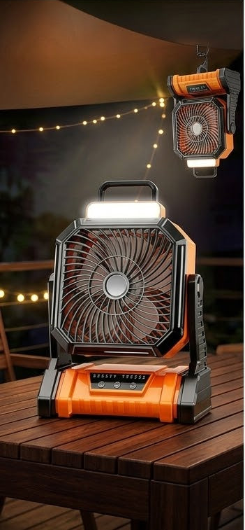Ventilateur Sans Fil 20 000 mAh – Lumière LED & Télécommande