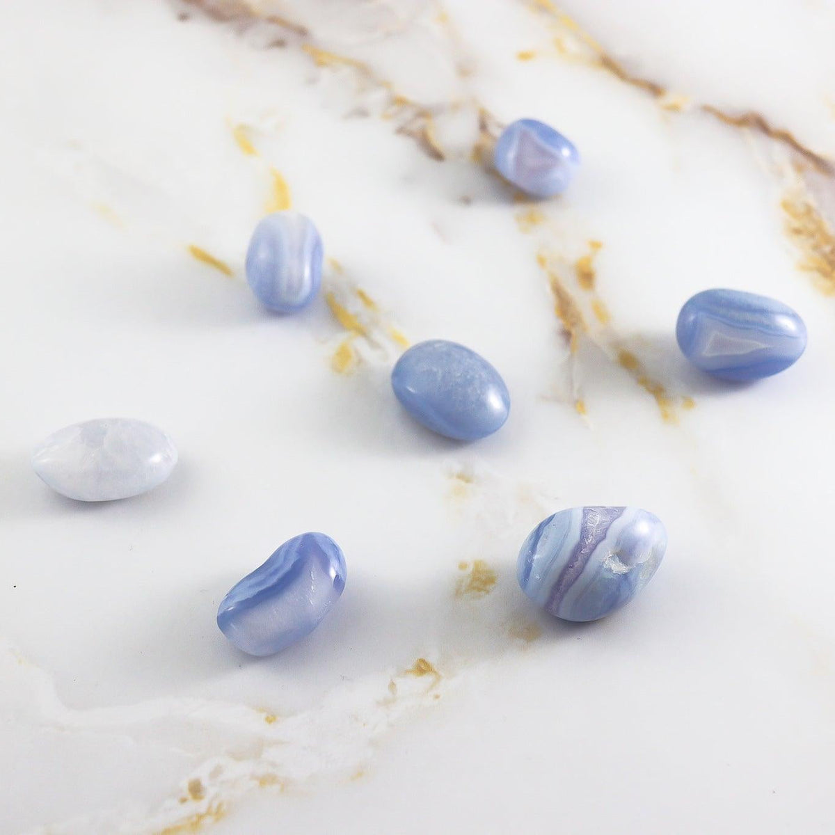 Piedra rodada de calcedonia blue lace