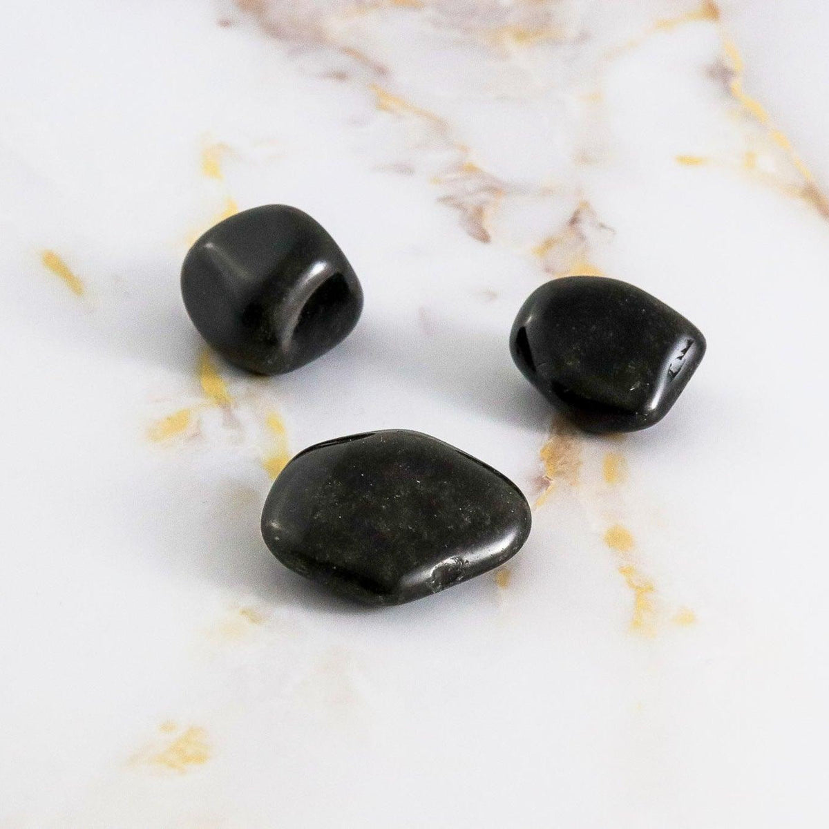 Silver Obsidian rolled stone